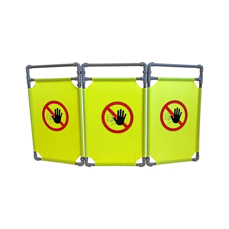 RS PRO Yellow Grey Polyvinyl Chloride Folding Safety Barrier 1.7m Width 1m Height 26mm Diameter 840-0584