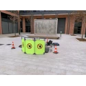 RS PRO Yellow Grey Polyvinyl Chloride Folding Safety Barrier 1.7m Width 1m Height 26mm Diameter 840-0584