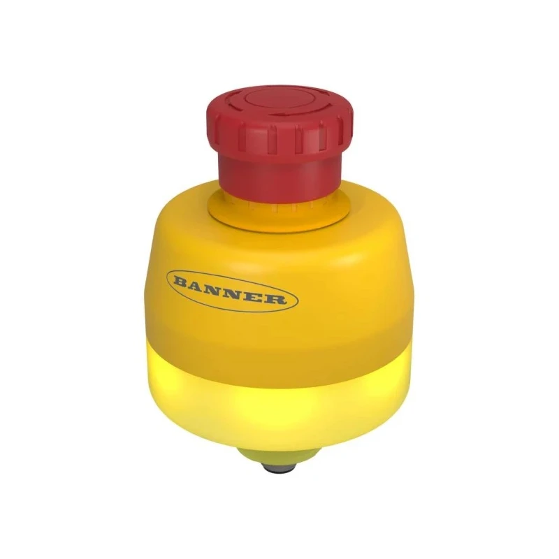 Banner SSA-EB Series Twist Release Illuminated Emergency Stop Push Button, Panel Mount, 30 mm Cutout, 1 NO/1 NC, IP65 