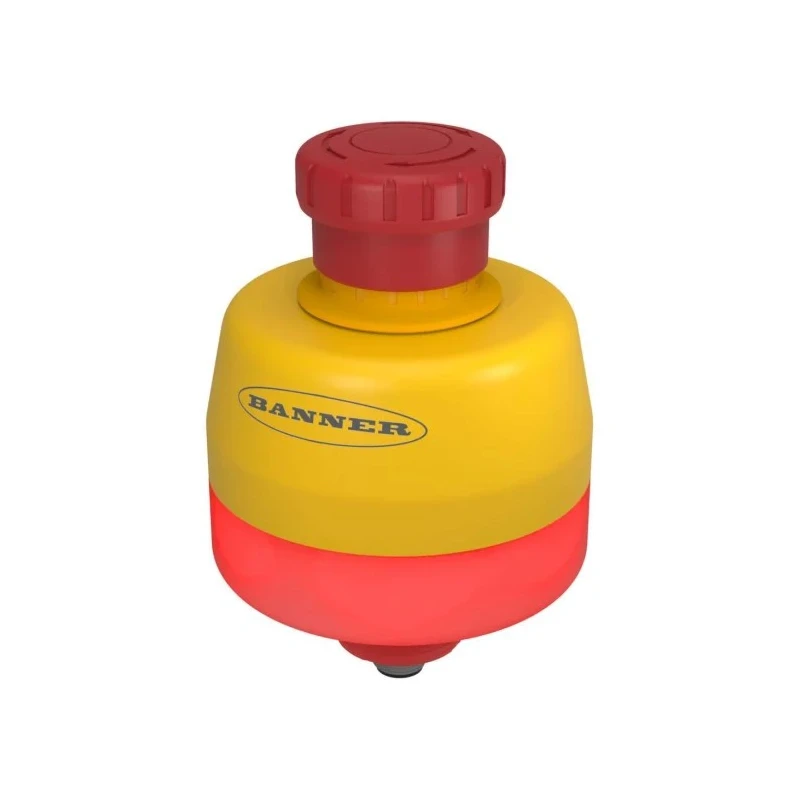 Banner SSA-EB Series Twist Release Illuminated Emergency Stop Push Button, Panel Mount, 30 mm Cutout, 1 NO/1 NC, IP65 