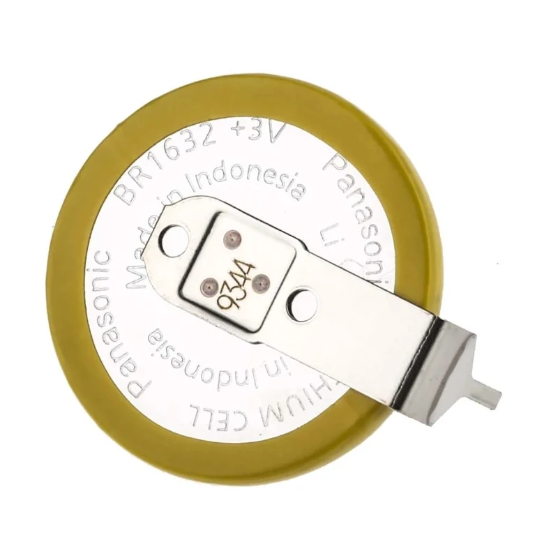 Panasonic Button Battery , Lithium Polycarbon Monofluoride Chemistry, 3 V Nominal Voltage, 120mAh Capacity, 16 BR-1632/HFN