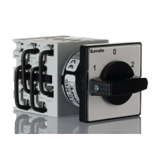 Lovato Electric Cam Switch 3 Position 60°, Knob Actuator, 20 A, 690 V GX2075U