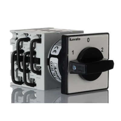 Lovato Electric Cam Switch 3 Position 60°, Knob Actuator, 20 A, 690 V GX2075U