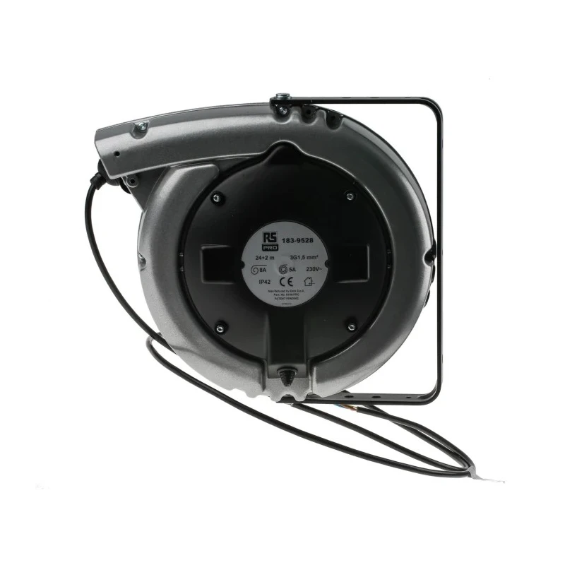 RS PRO Cable Reel 24 m Length 230V 8A Black IP42 Model IP42