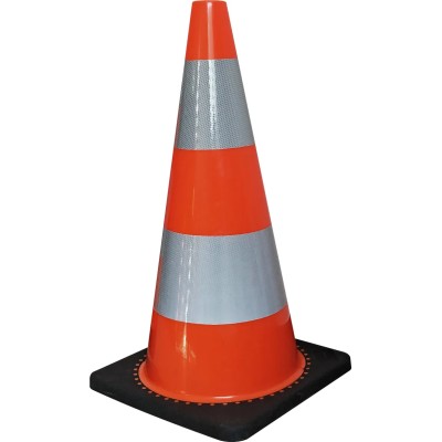 RS PRO Weighted Orange White 700 mm Polyvinyl Chloride Traffic Cone 840-0647
