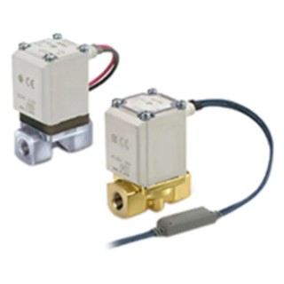 SMC 2 Port Normally Closed Solenoid Valve VX212AU, 110V AC, Brass Body, 1/8 in Port Size VX212AU
