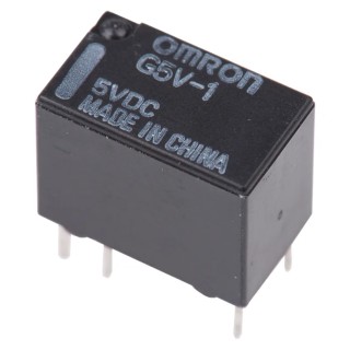 Omron PCB Signal Relay, 5V DC Coil, 2A Switching Current, SPDT Contact Configuration G5V-1-DC5
