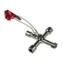 RS PRO Aluminium 4-way Control Cabinet Key , Die-cast Aluminium Body, 4 Key Profiles, Hexagonal and Square Bit Head 841-7005