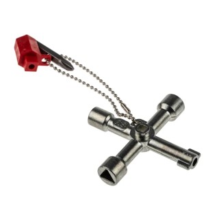 RS PRO Aluminium 4-way Control Cabinet Key , Die-cast Aluminium Body, 4 Key Profiles, Hexagonal and Square Bit Head 841-7005