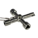 RS PRO Aluminium 4-way Control Cabinet Key , Die-cast Aluminium Body, 4 Key Profiles, Hexagonal and Square Bit Head 841-7005