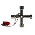 RS PRO Aluminium 4-way Control Cabinet Key , Die-cast Aluminium Body, 4 Key Profiles, Hexagonal and Square Bit Head 841-7005