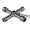 RS PRO Aluminium 4-way Control Cabinet Key , Die-cast Aluminium Body, 4 Key Profiles, Hexagonal and Square Bit Head 841-7005
