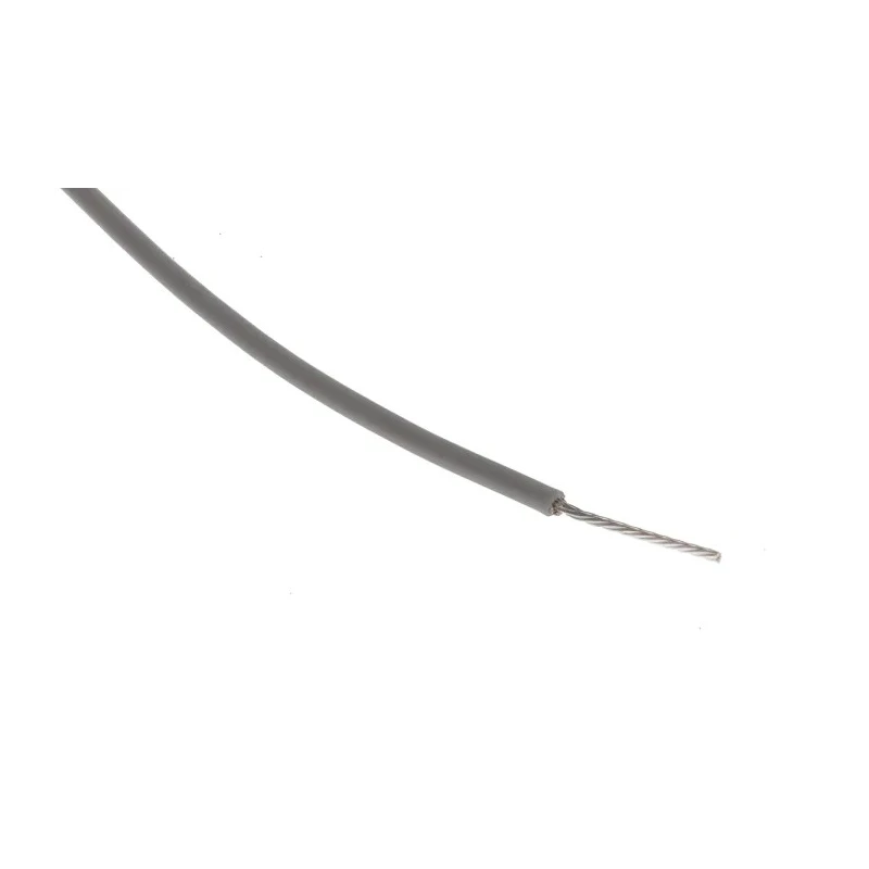 RS PRO Grey 0.22 mm² 24 AWG Hook Up Wire, 7/0.2 mm Core Strands, 100m Length, PTFE Jacket 841-7380