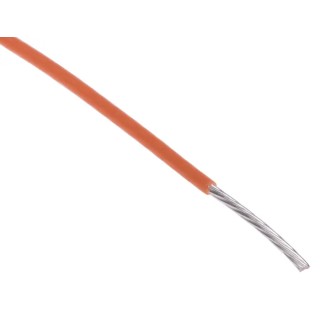 RS PRO Orange 0.6 mm² Hook Up Wire, 20 AWG, 19 x 0.2 mm Core Strands, 100 m Length, Silver Plated Copper Conductor 841-7459