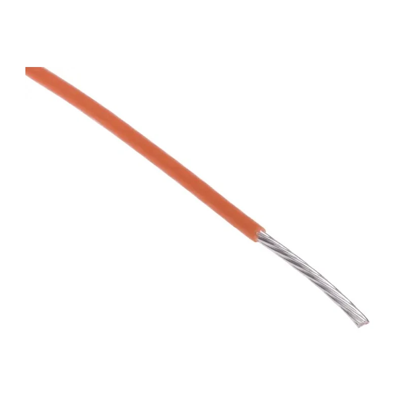 RS PRO Orange 0.6 mm² Hook Up Wire, 20 AWG, 19 x 0.2 mm Core Strands, 100 m Length, Silver Plated Copper Conductor 841-7459