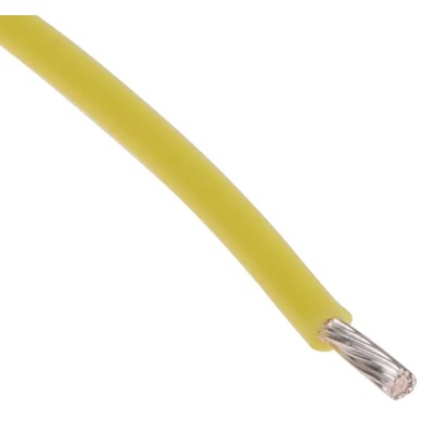 RS PRO Yellow 0.6 mm² 20 AWG Hook Up Wire, 19/0.2 mm Strands, 100 m Length, PTFE Insulation 841-7456