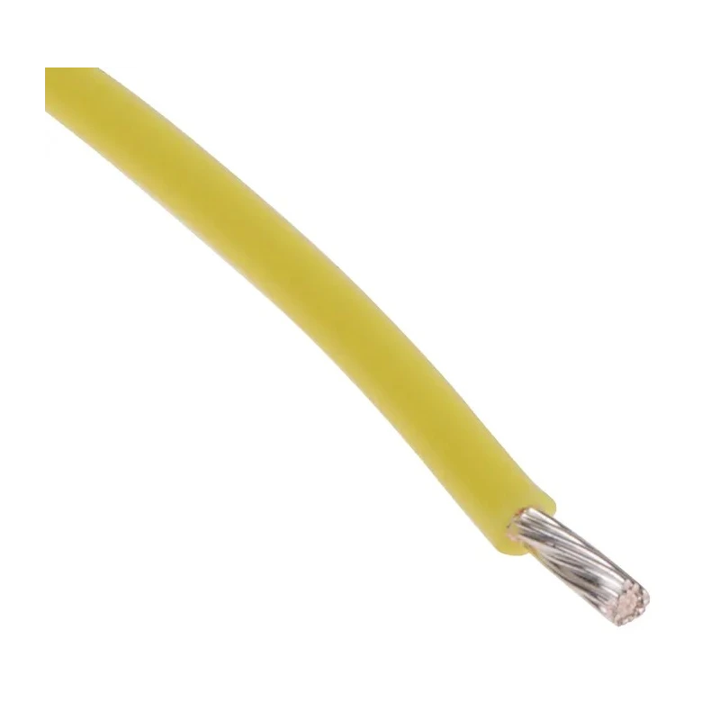 RS PRO Yellow 0.6 mm² 20 AWG Hook Up Wire, 19/0.2 mm Strands, 100 m Length, PTFE Insulation 841-7456