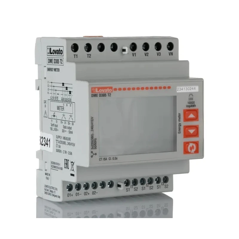 Lovato Electric 3 Phase Energy Meter LCD Display Class 0.5 s Accuracy DMED305T2