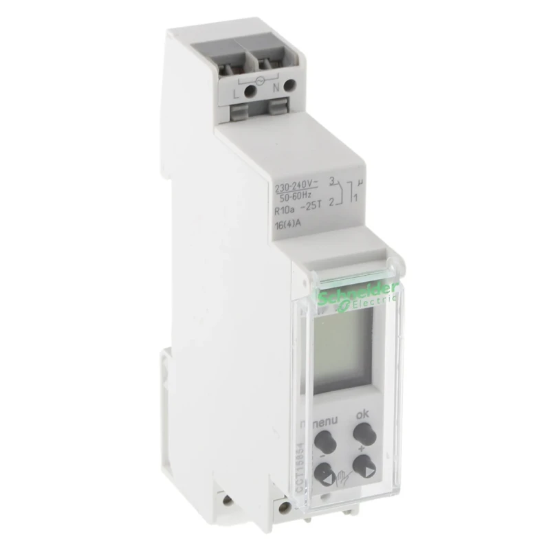 Schneider Electric Digital DIN Rail Time Switch 230V ac 1 Channel SPDT CCT15