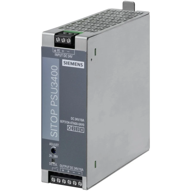 Siemens SITOP PSU3400 Industrial DC/DC Converter 24V DC Output 10A, 32V DC Input, DIN Rail Mount 260W PSU3400