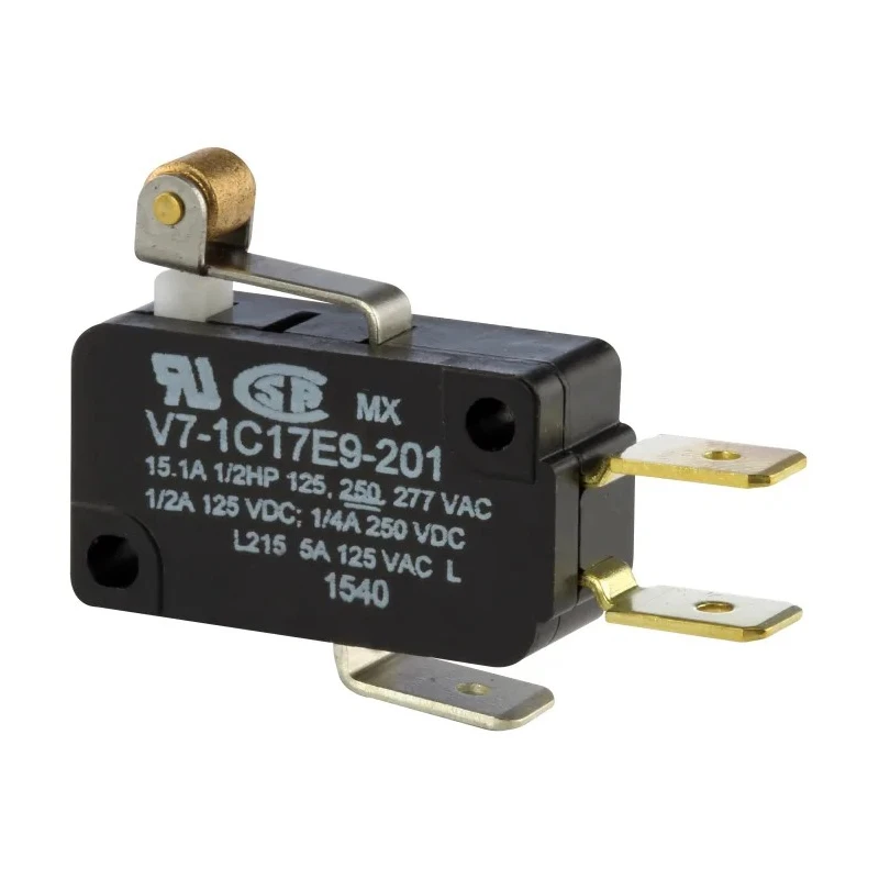Honeywell Technologies Roller Lever Micro Switch, Quick Connect Terminal, 15A, 125 V, SPDT V7-1C17E9-201