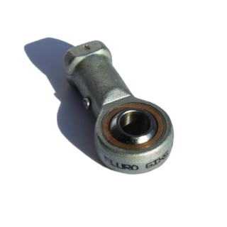 Fluro M12 x 1.75 Female Galvanised Steel Rod End, 12mm Bore, Metric Thread, Left Hand GILXS12