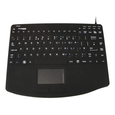 Ceratech Wired USB Medical Touchpad Keyboard, QWERTY (UK), Black, Industrial Grade, IP67, KYBNA-SIL540CV2B