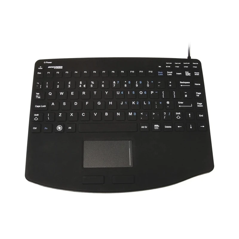 Ceratech Wired USB Medical Touchpad Keyboard, QWERTY (UK), Black, Industrial Grade, IP67, KYBNA-SIL540CV2B