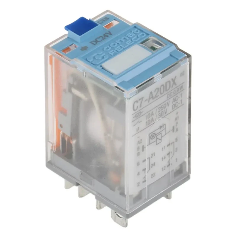 Turck Power Relay 24V DC Coil 10A Switching Current DPDT C7-A20DX/024VDC