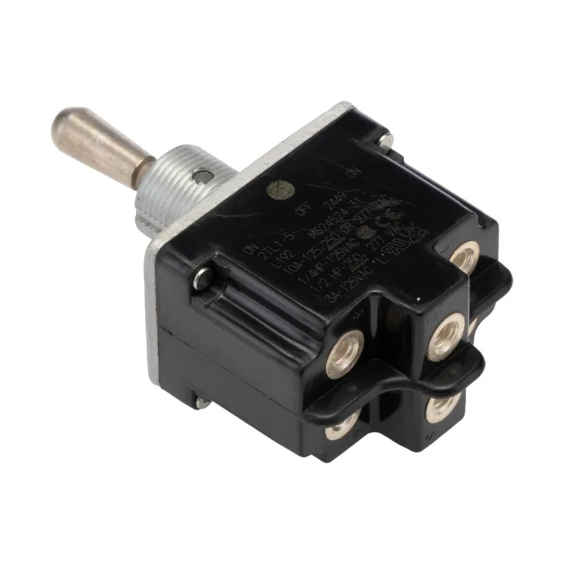Honeywell Technologies Toggle Switch, Panel Mount, On-Off-On, DPDT, Screw Terminal, 277 V ac 2TL1-5
