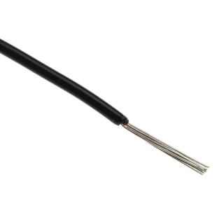 Alpha Wire Hookup Wire PVC Series Black 0.35 mm² 22 AWG 7/0.25 mm Core Strands 305 m Polyvinyl 3051 BK001