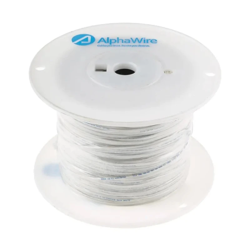Alpha Wire Hook Up Wire PVC Series White 0.35 mm², 22 AWG, 7x0.25 mm Core Strands, 305 m Length, 300V, Flame 3051 WH001
