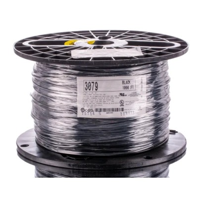Alpha Wire Hookup Wire PVC Series Black 2.1 mm², 14 AWG, 41x0.25 mm Core Strands, 305 m Length, Polyvinyl, 600V 3079 BK001