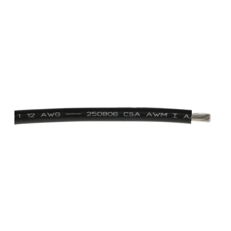 Alpha Wire Hookup Wire PVC Series Black 3.3 mm² 12 AWG Tinned Copper, 65x0.25 mm² Strands, 30 m Length, 600V 3080 BK005