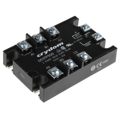 Crydom Solid State Relay Panel Mount 50A 530Vrms Load 32V Control D53TP50D