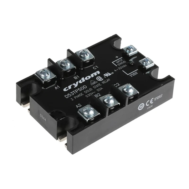 Crydom Solid State Relay Panel Mount 50A 530Vrms Load 32V Control D53TP50D