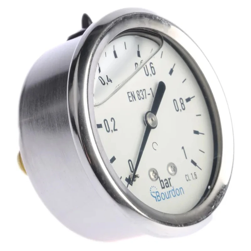 Bourdon 63 mm G 1/4 Pressure Gauge 1 bar Stainless Steel Case Back Entry Dial MIT3-F22.B15