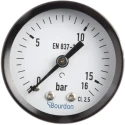 Bourdon Industrial Pressure Gauge 50 mm Dial, G 1/4 Connection, 16 bar, ±2.5% Accuracy MAT2-F20.B24