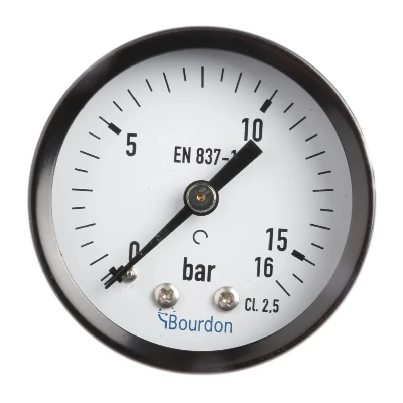 Bourdon Industrial Pressure Gauge 50 mm Dial, G 1/4 Connection, 16 bar, ±2.5% Accuracy MAT2-F20.B24