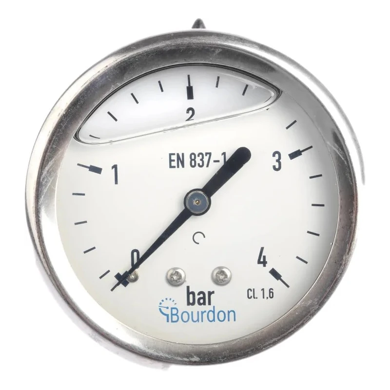 Bourdon Stainless Steel Case Pressure Gauge 63 mm Dial Size 4 Bar Maximum Pressure G 1/4 Connection MIT3-F22.B19