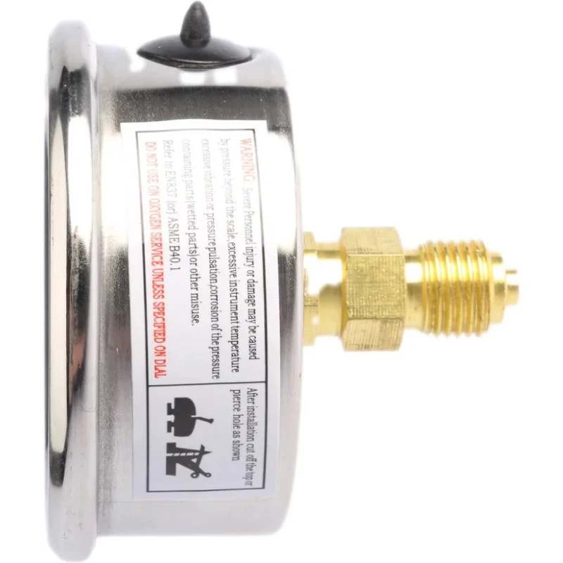 Bourdon Stainless Steel Case Pressure Gauge 63 mm Dial Size 4 Bar Maximum Pressure G 1/4 Connection MIT3-F22.B19