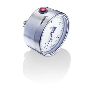 Bourdon Industrial Stainless Steel 100 mm White Dial Pressure Gauge G 1/2, 2.5 bar MEX5-F30.B18