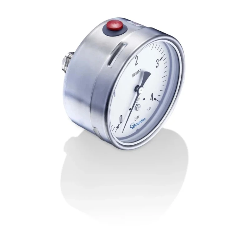 Bourdon Industrial Stainless Steel 100 mm White Dial Pressure Gauge G 1/2, 2.5 bar MEX5-F30.B18