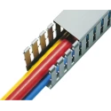 HellermannTyton Grey Wide Slot Cable Trunking 60mm Width x 40mm Depth x 2m Length PVC Self-Extinguishing HTWD-PW W60mm