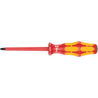 Wera Insulated Screwdriver T10 Tip 80 mm Blade, Bi-Material Handle, VDE/1000V Approved, 161mm Overall 05006170001