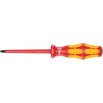 Wera Insulated Screwdriver T10 Tip 80 mm Blade, Bi-Material Handle, VDE/1000V Approved, 161mm Overall 05006170001