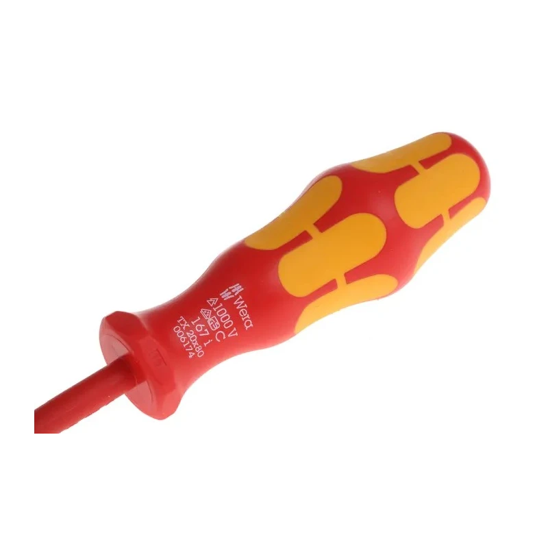 Wera Insulated Screwdriver T20 Tip 80mm Blade Bi-Material Handle IEC 900 VDE 1000V Approved 178mm Overall 05006174001