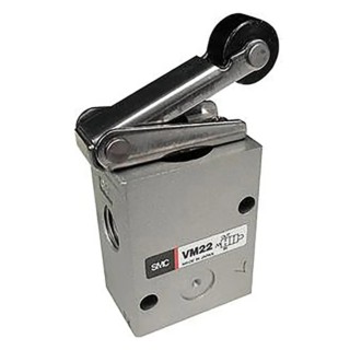 SMC Roller Lever Mechanical Valve VM200 Series Rc R 1/4 3-Port 3/2-Way Spring Return 