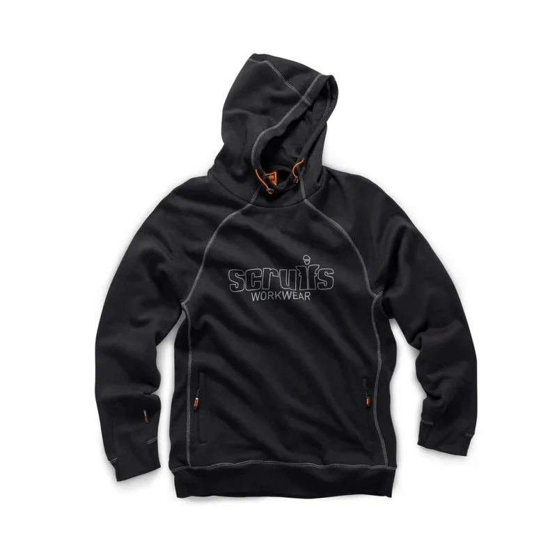 Scruffs Trade Black Polyester Cotton Men's Pull Over Work Hoodie S 340 to 360 mm T54510