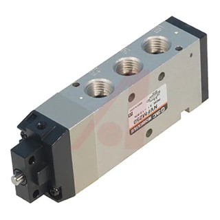 SMC Basic Pneumatic Manual Control Valve Series, Rc, 1/4 in NPT Port, 4 Ports, 2 Positions, Maximum Pressure 1 Mpa VFM200